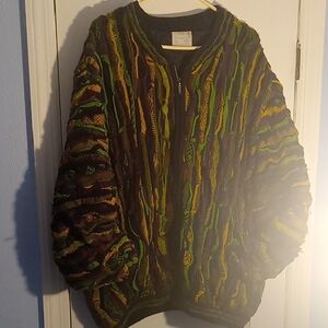COOGI Multicolor Textured Zip-Up Sweater
